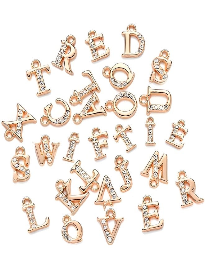 ٢٦ قطعة من تعليقات الحروف الأبجدية لصنع المجوهرات، خرز حروف أبجدية من الألف إلى الياء للأساور، طقم تعليقات أساور مناسب لصنع مجوهرات شخصية، وصنع الهدايا - Image 1